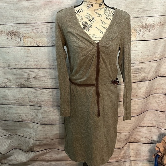 Wunderkind/Joop Dress Germany Lamb Leather Trim Long Sleeves XL Vintage - Picture 1 of 9